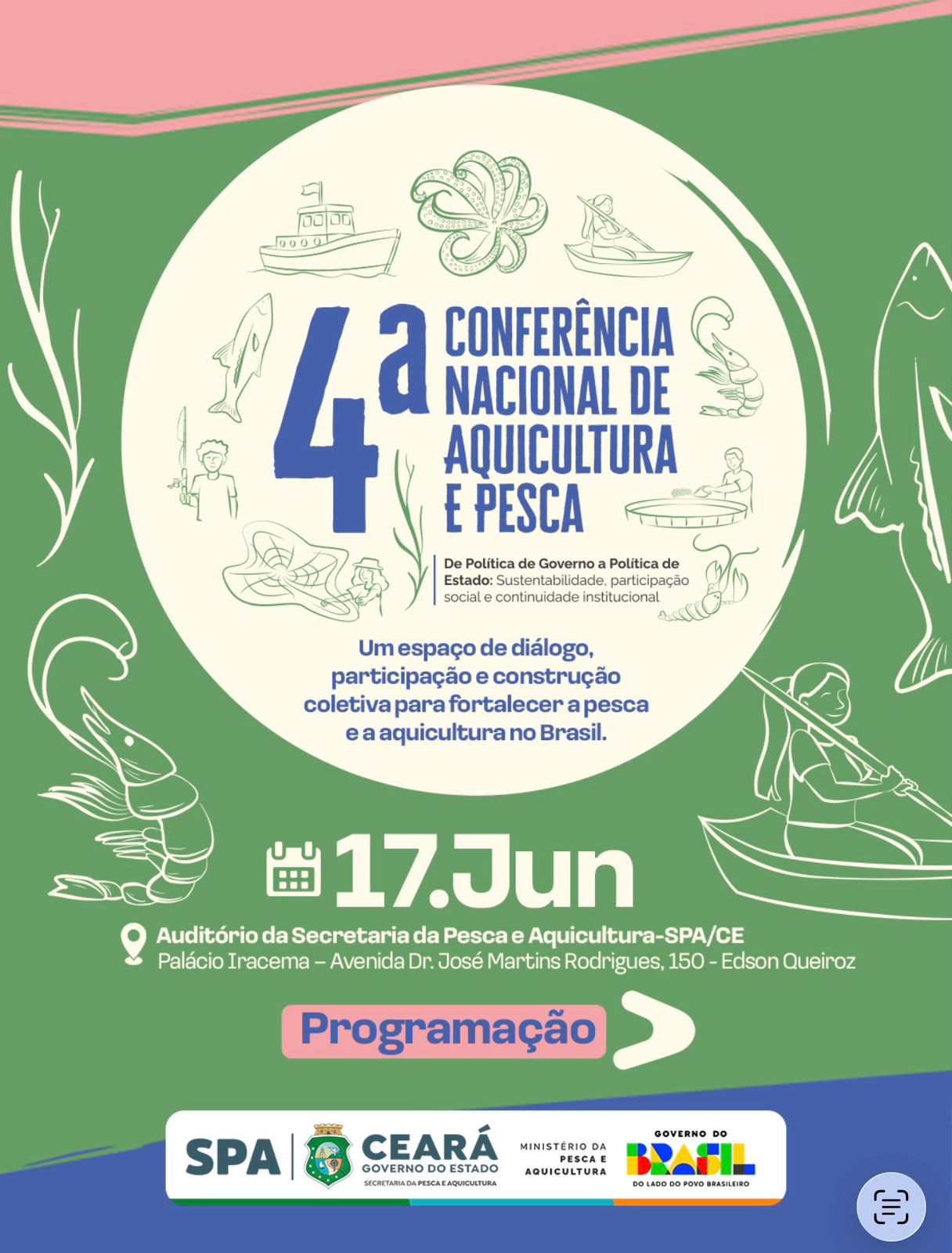Conferência Nacional de Aquicultura e Pesca chega ao Ceará no próximo dia 17